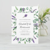 Eukalyptus Lavender Greenery Bridesmaids Luncheon Einladung (Stehend Vorderseite)