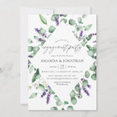 Eukalyptus Lavender Greenery Engagement Party Einladung (Vorderseite)
