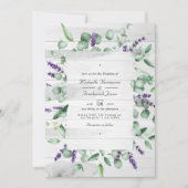 Eukalyptus Lavender Greenery QR Code UAWG Wedding Einladung (Vorderseite)