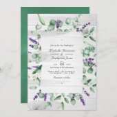 Eukalyptus Lavender Greenery QR Code UAWG Wedding Einladung (Vorne/Hinten)