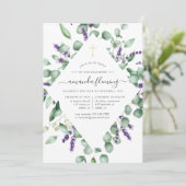 Eukalyptus Lavender Greenery Taufe/Christening Einladung (Stehend Vorderseite)
