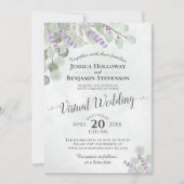 Eukalyptus Lavender & Greenery Virtual Wedding Einladung (Vorderseite)