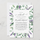 Eukalyptus Lavender Greenery Virtual Wedding Einladung (Vorderseite)