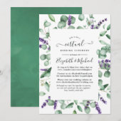 Eukalyptus Lavender Greenery Virtual Wedding Einladung (Vorne/Hinten)