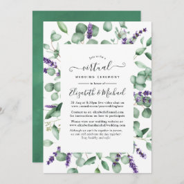 Eukalyptus Lavender Greenery Virtual Wedding Einladung