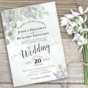 Eukalyptus Lavender & Greenery Wedding Einladung