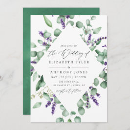 Eukalyptus Lavender Greenery Wedding Einladung