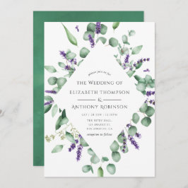 Eukalyptus Lavender Greenery Wedding Einladung