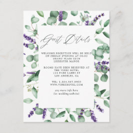 Eukalyptus Lavender Greenery Wedding Guest Details Begleitkarte