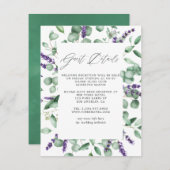 Eukalyptus Lavender Greenery Wedding Guest Details Begleitkarte (Vorne/Hinten)