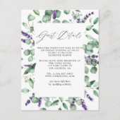 Eukalyptus Lavender Greenery Wedding Guest Details Begleitkarte (Vorderseite)