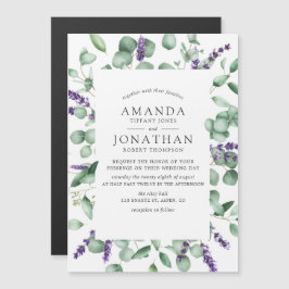 Eukalyptus Lavender Greenery Wedding Magneteinladung