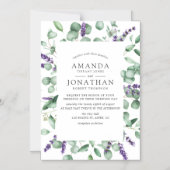 Eukalyptus Lavender Greenery Wedding Magneteinladung (Vorderseite)