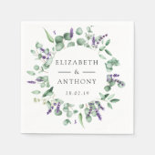 Eukalyptus Lavender Greenery Wedding Serviette (Vorderseite)
