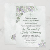 Eukalyptus & Lavender Katholic Wedding Einladung (Vorne/Hinten)