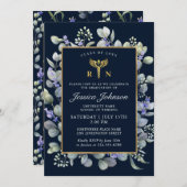 Eukalyptus lavender Nursing Abschluss Einladung (Vorne/Hinten)