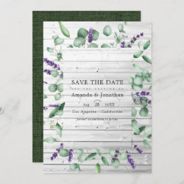 Eukalyptus Lavender Rustic Country Barding Wedding Save The Date