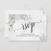 Eukalyptus & Lavender Rustikale Hochzeit RSVP Karte (Vorderseite)