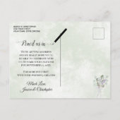 Eukalyptus & Lavender Sage Wedding Speichern Sie d Ankündigungspostkarte (Rückseite)