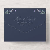 Eukalyptus Lavender Script QR Code Frühjahrsszensi All In One Einladung (Rückseite)