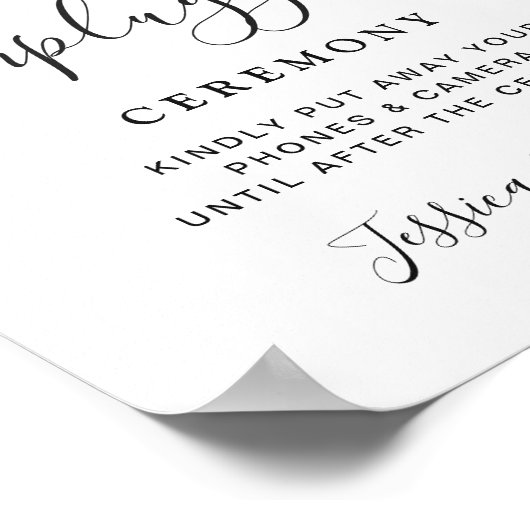 Eukalyptus Lavender Unplugged Wedding Zeremony Poster (Ecke)