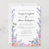 Eukalyptus & Lavender Wedding Einladung (Vorderseite)