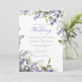Eukalyptus & Lavender Wedding Einladung (Stehend Vorderseite)