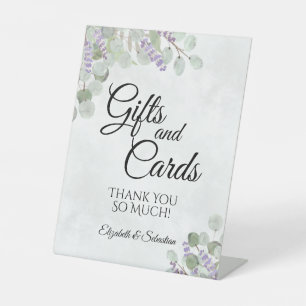 Eukalyptus & Lavender Wedding Gifts & Cards Sockelschild