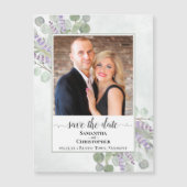 Eukalyptus Lavender Wedding Rett Date Foto Magnet (Vorderseite)