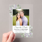Eukalyptus & Lavender Wedding Save the Date Foto Acryleinladungen (Insitu (Handheld))