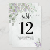 Eukalyptus & Lavender Wedding Tischnummer Groß (Vorne/Hinten)