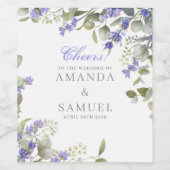 Eukalyptus & Lavender Wedding Weinetikett (Einzelnes Label)