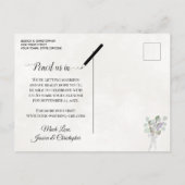 Eukalyptus & Lavender White Wedding Speichern Sie Ankündigungspostkarte (Rückseite)