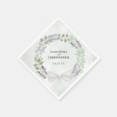 Eukalyptus & Lavender Wreath Diagonal Wedding Serviette (Ecke)