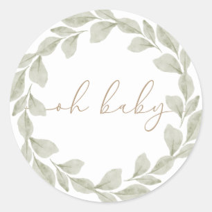 Eukalyptus-Leaf-Babydusche Runder Aufkleber