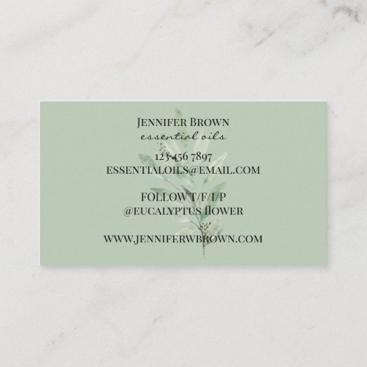 Eukalyptus-Leaf-Blume Visitenkarte (Rückseite)