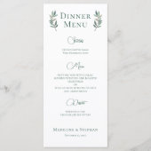 Eukalyptus Leaf Einfache schicke Botanische Hochze Menükarte (Vorderseite)