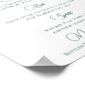 Eukalyptus Leaf Einfaches botanisches Hochzeitsmen Poster (Ecke)