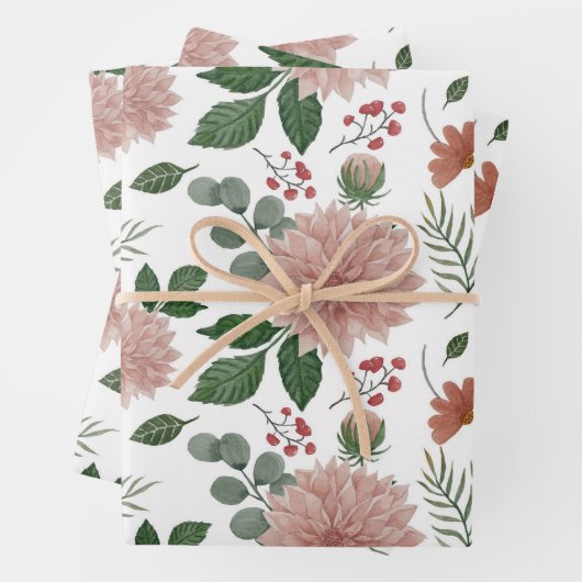 Eukalyptus Leaf Floral Geschenkpapier Set (Beispiel)