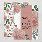 Eukalyptus Leaf Floral Save The Date (Vorne/Hinten)