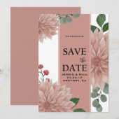 Eukalyptus Leaf Floral Save The Date (Vorne/Hinten)