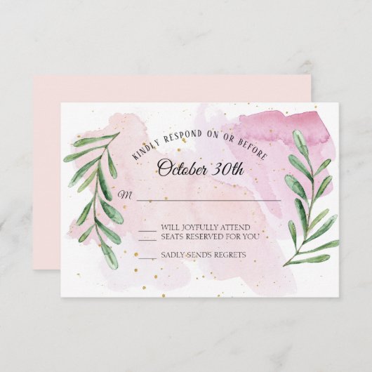 Eukalyptus Leaf Gold Rustikale UAWG Einladung (Vorne/Hinten)