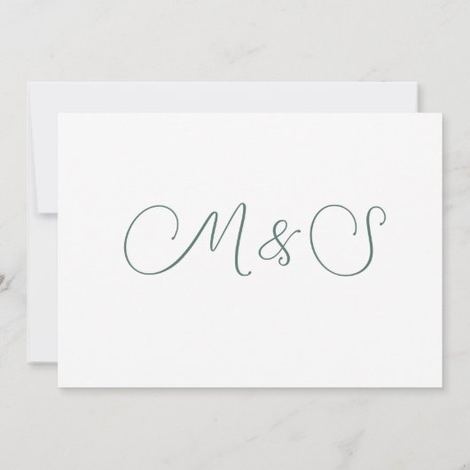 Eukalyptus Leaf Green Modern Save The Date (Rückseite)