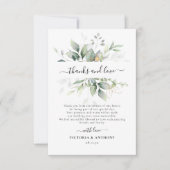 Eukalyptus Leaf Greenerenerity Wedding Vielen Dank Dankeskarte (Vorderseite)