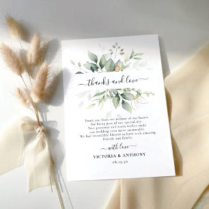 Eukalyptus Leaf Greenerenerity Wedding Vielen Dank Dankeskarte