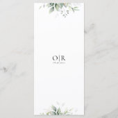 Eukalyptus Leaf Greenerity Wedding Menu Menükarte (Rückseite)