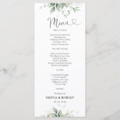 Eukalyptus Leaf Greenerity Wedding Menu Menükarte (Vorderseite)
