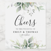 Eukalyptus Leaf Greenerity Wedding Wine Label Weinetikett (Einzelnes Label)