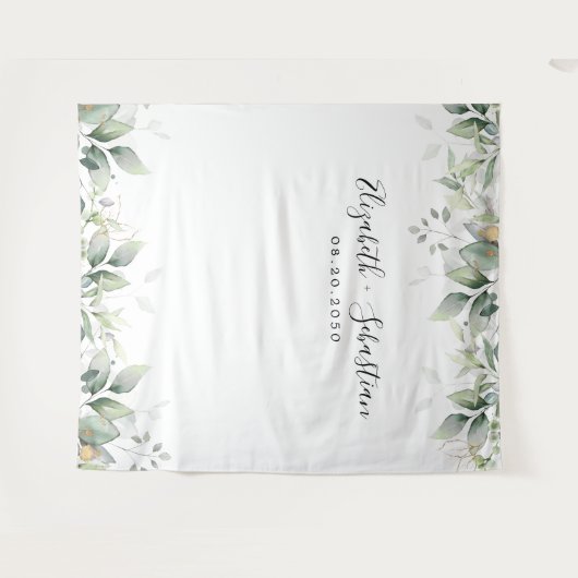 Eukalyptus Leaf Greenery Wedding Backdrops Wandteppich (Vorderseite (Horizontal))