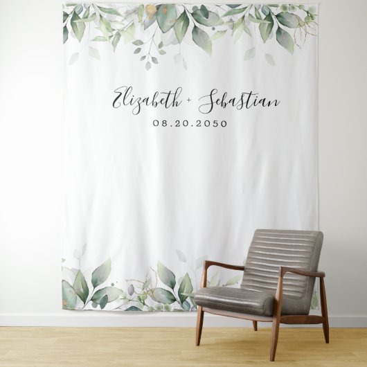 Eukalyptus Leaf Greenery Wedding Backdrops Wandteppich (Beispiel)